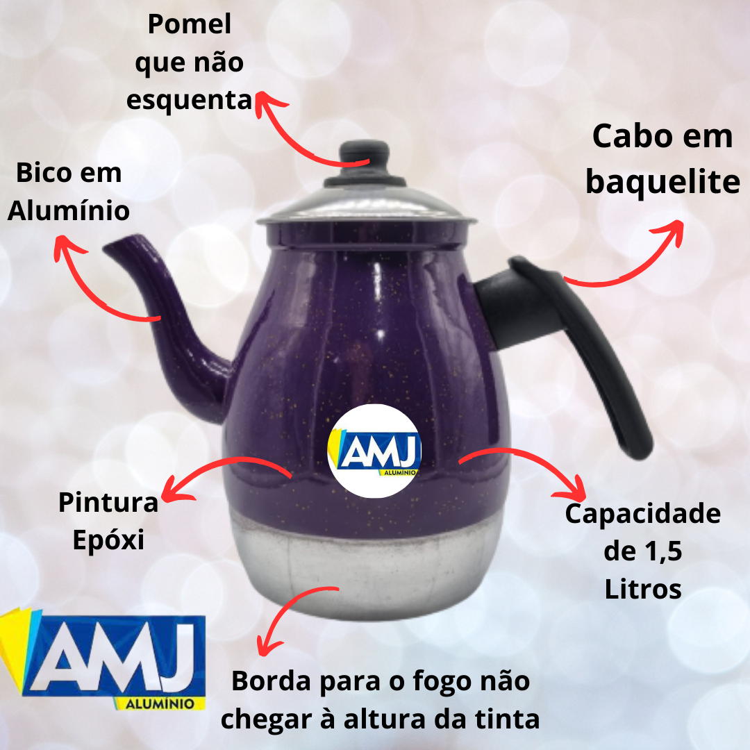 Bule de Alumínio N°8 1,5 L Roxo